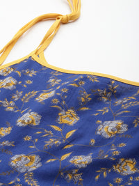 Anouk Pure Cotton Floral Print Midi Ethnic A-Line Midi Dress