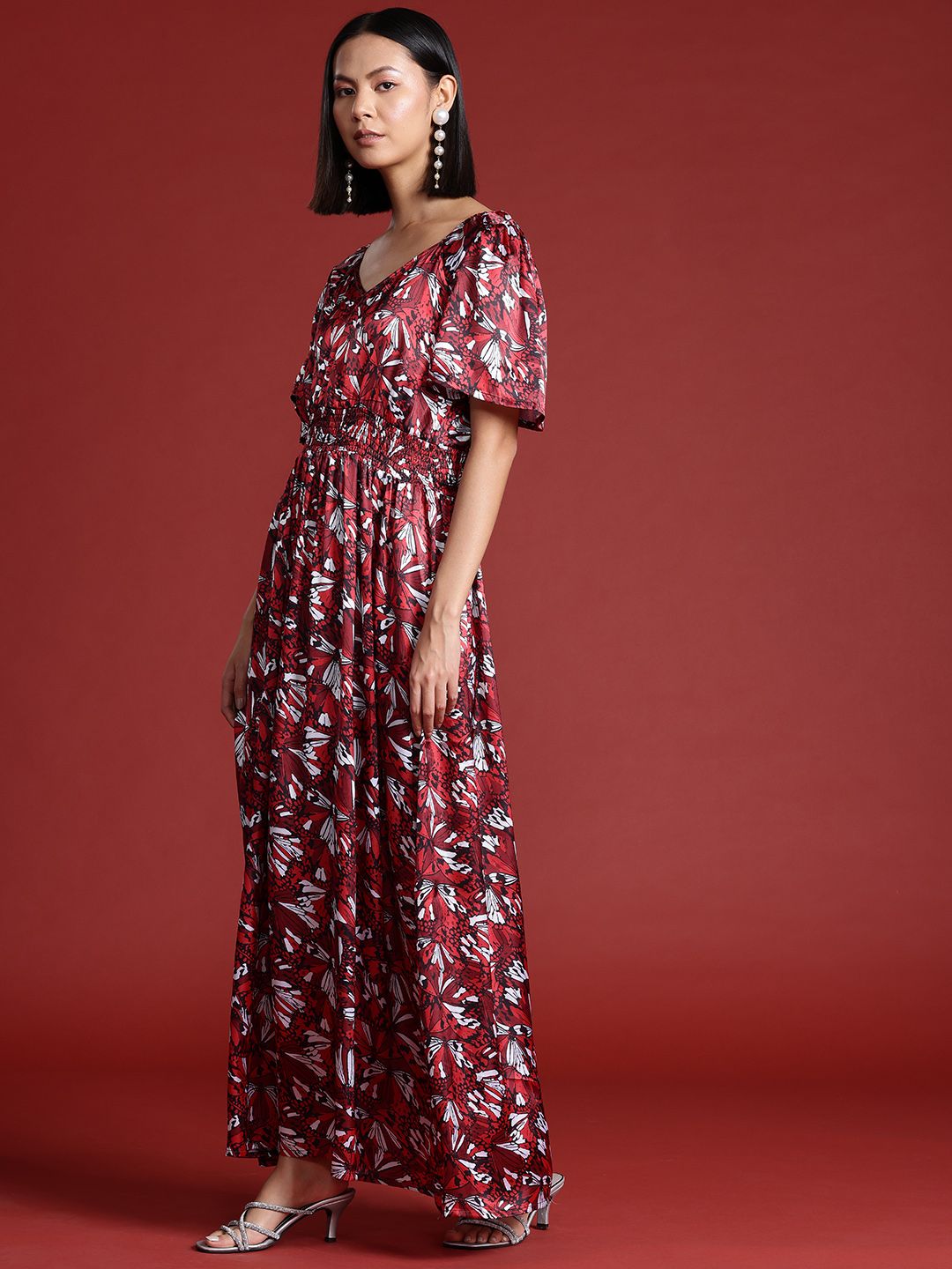 all about you Floral Print Satin Maxi Dress