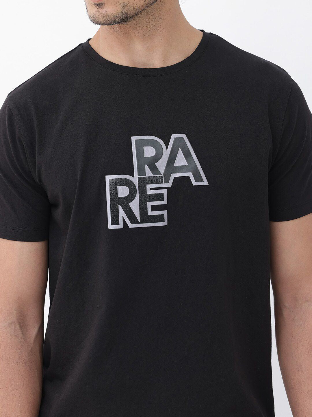 RARE RABBIT Men Oran Regular Fit Typography Printed Cotton T-Shirt