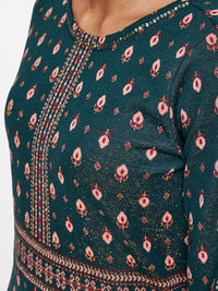 Global Desi Ethnic Motifs Printed A-Line Midi Dress