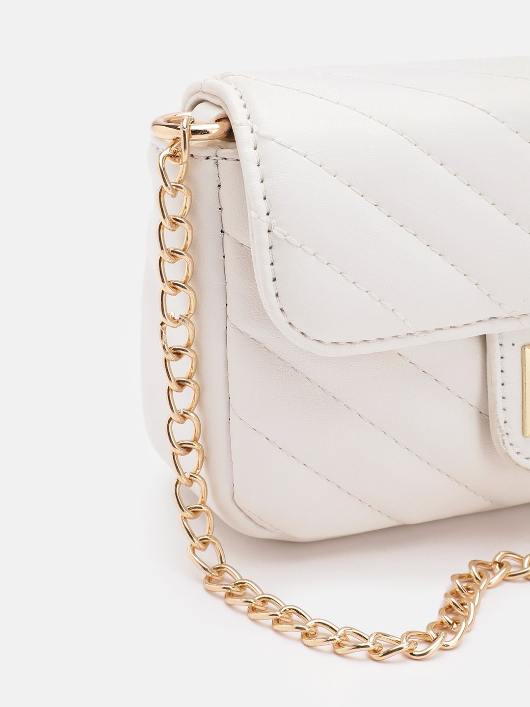 Lino Perros Structured Sling Bag with Quilted Detail