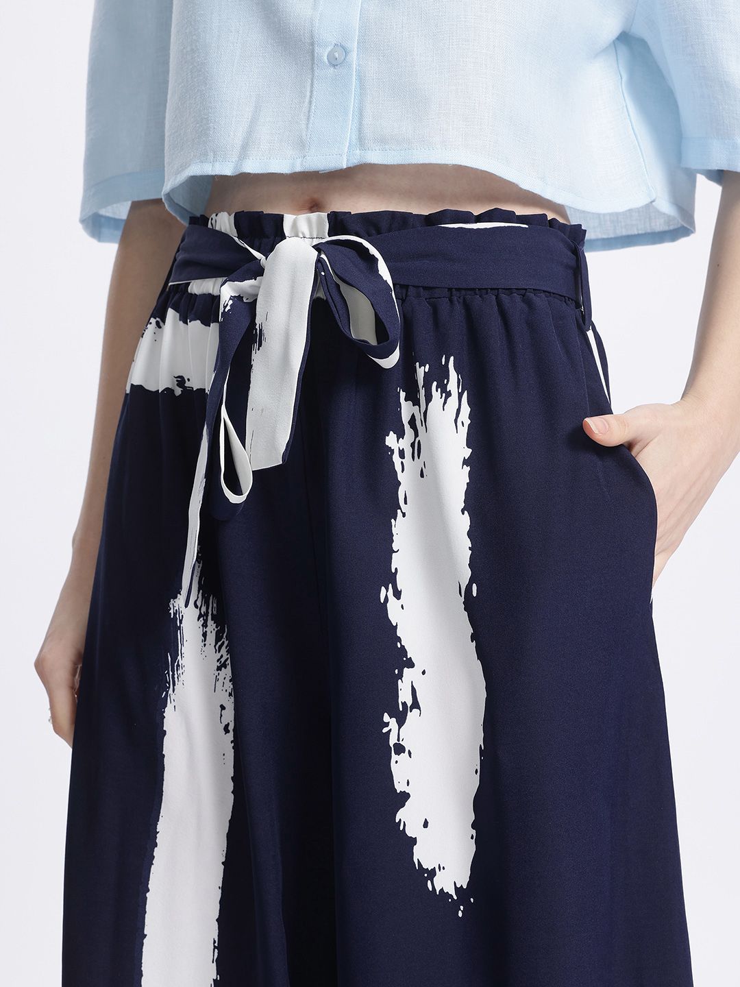 DressBerry Women Abstract Art Wide Leg Trousers