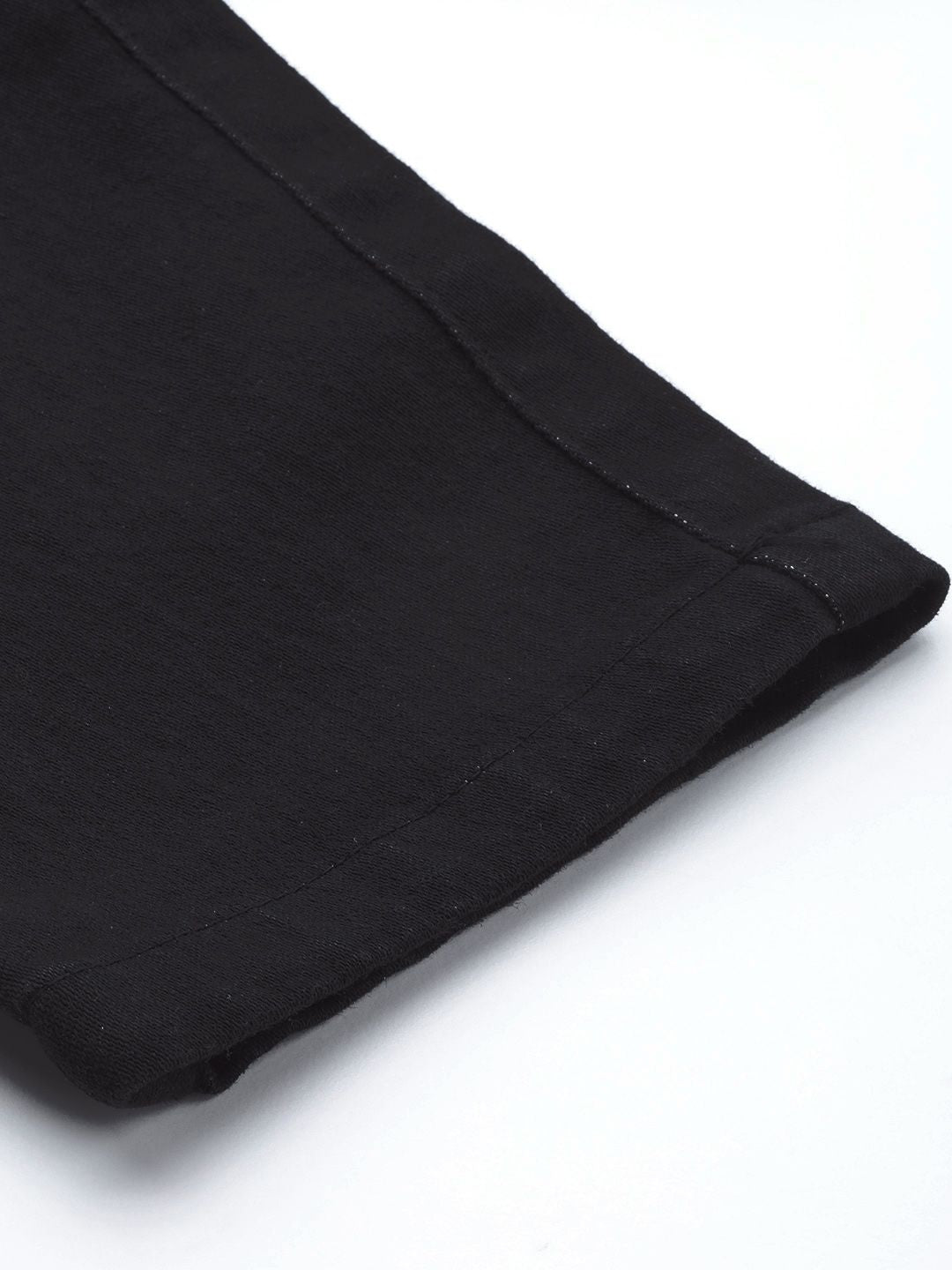 SASSAFRAS Women Black Slim Fit High-Rise Clean Look Stretchable Jeans