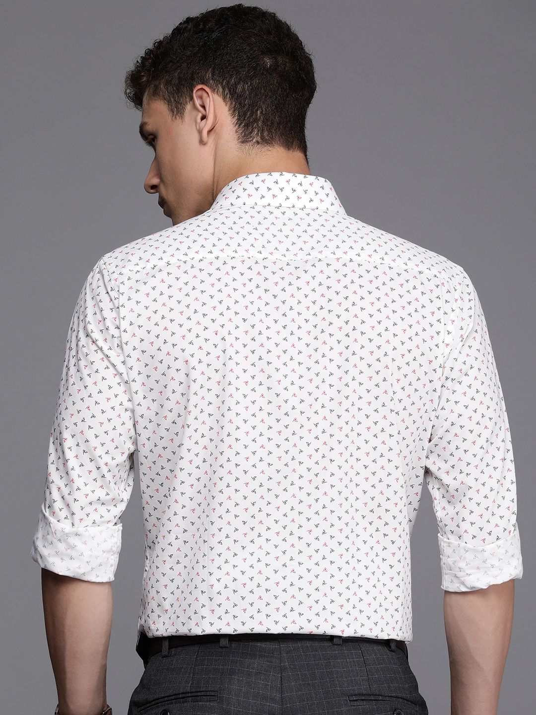 Raymond Pure Cotton Slim Fit Conversational Printed Formal Shirt