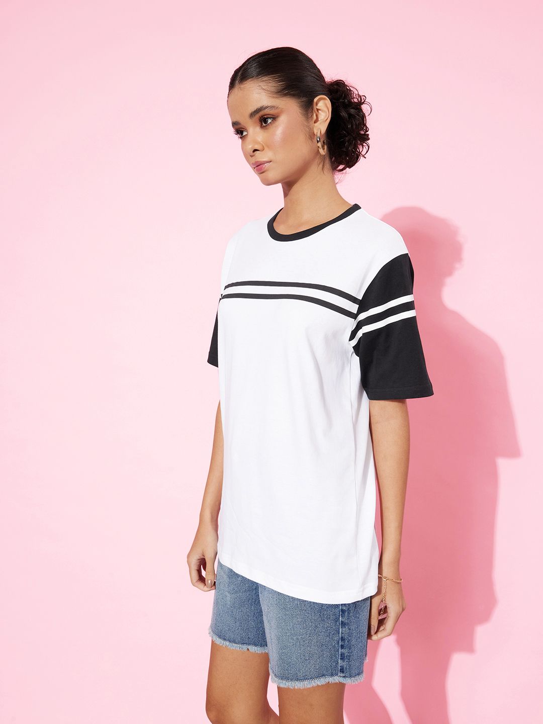 DILLINGER Women Striped Pure Cotton T-shirt