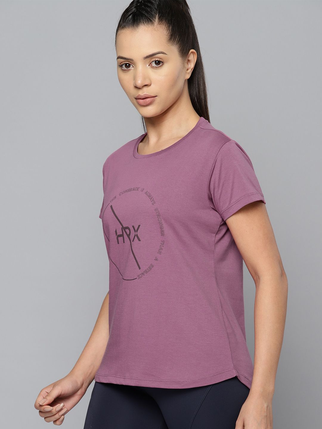 HRX by Hrithik Roshan Brand Logo Printed Rapid-Dry Training T-shirt