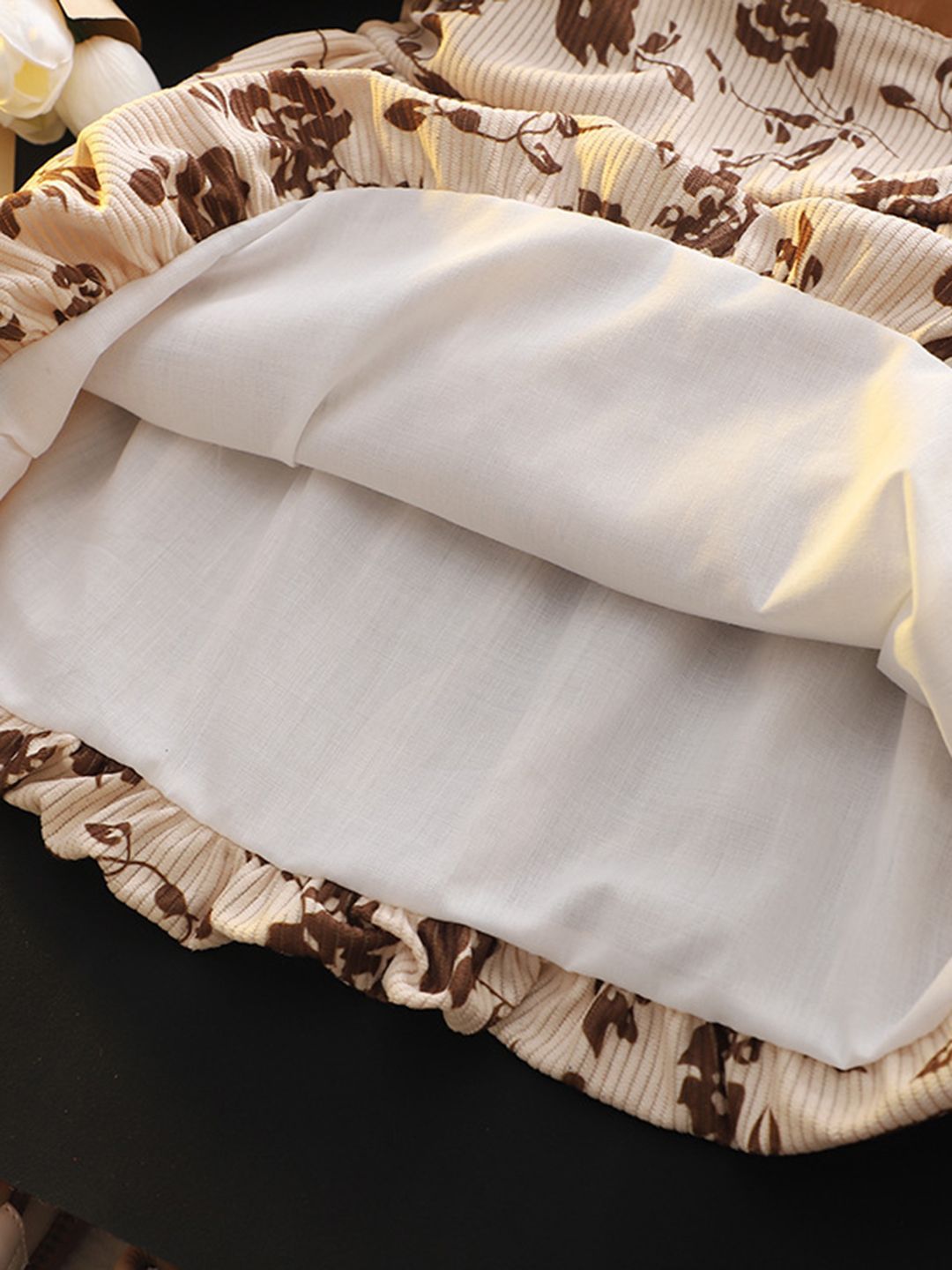 YK Girls Floral Print Peplum Maxi Dress