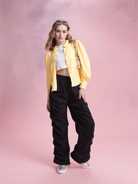 DressBerry Puff Sleeves Solid Shirt