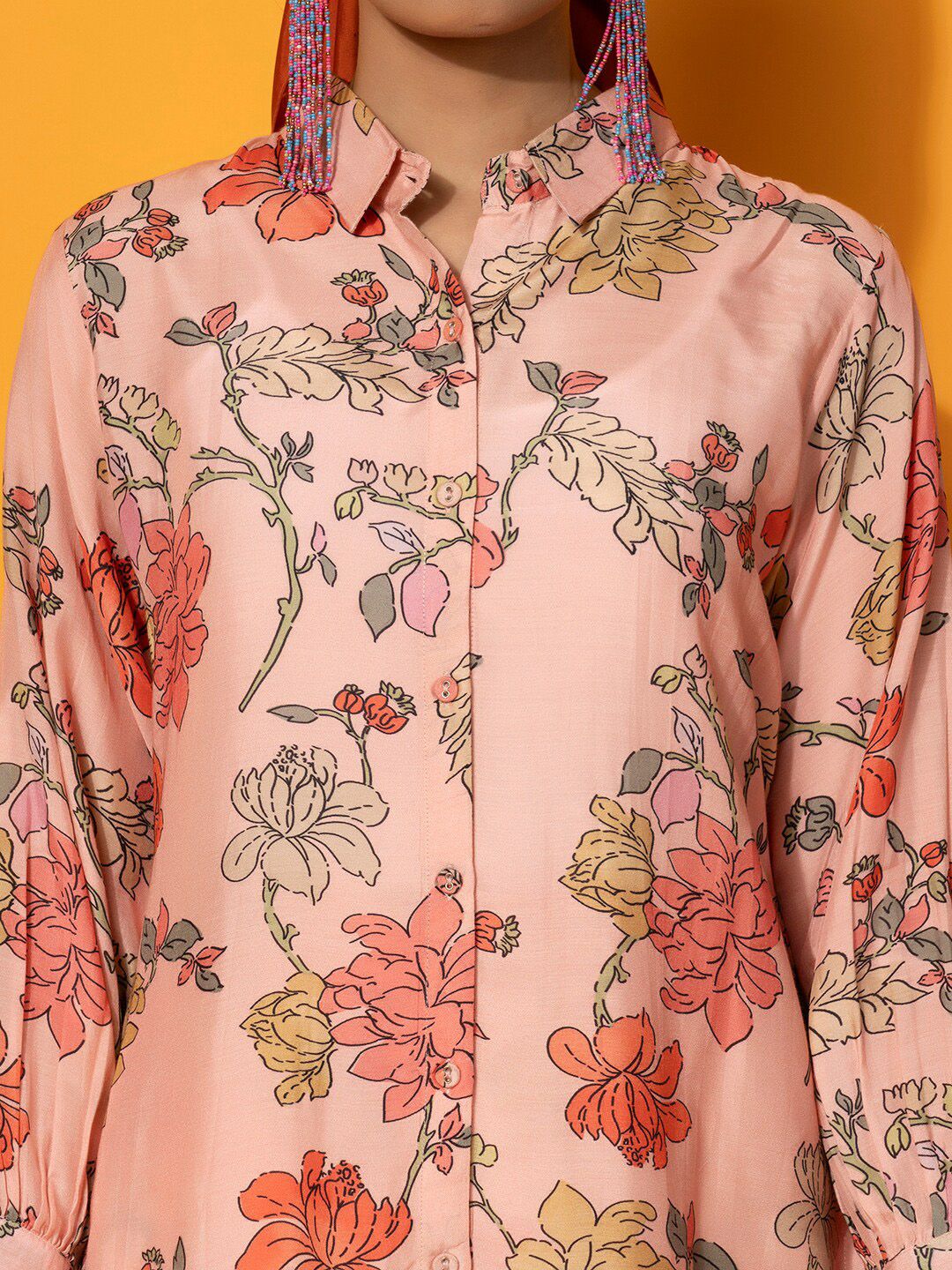 Libas Floral Printed Shirt With Palazzo Co-Ords