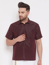 VASTRAMAY Premium Spread Collar Casual Shirt