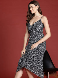 all about you Floral Print Asymmetric Wrap Dress