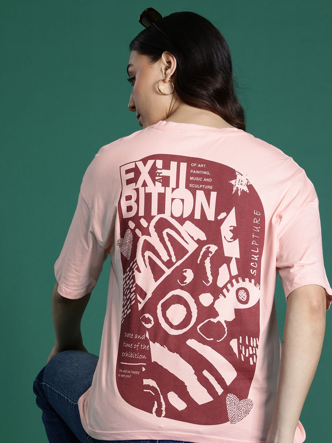 DressBerry Printed Drop-Shoulder Sleeves T-shirt