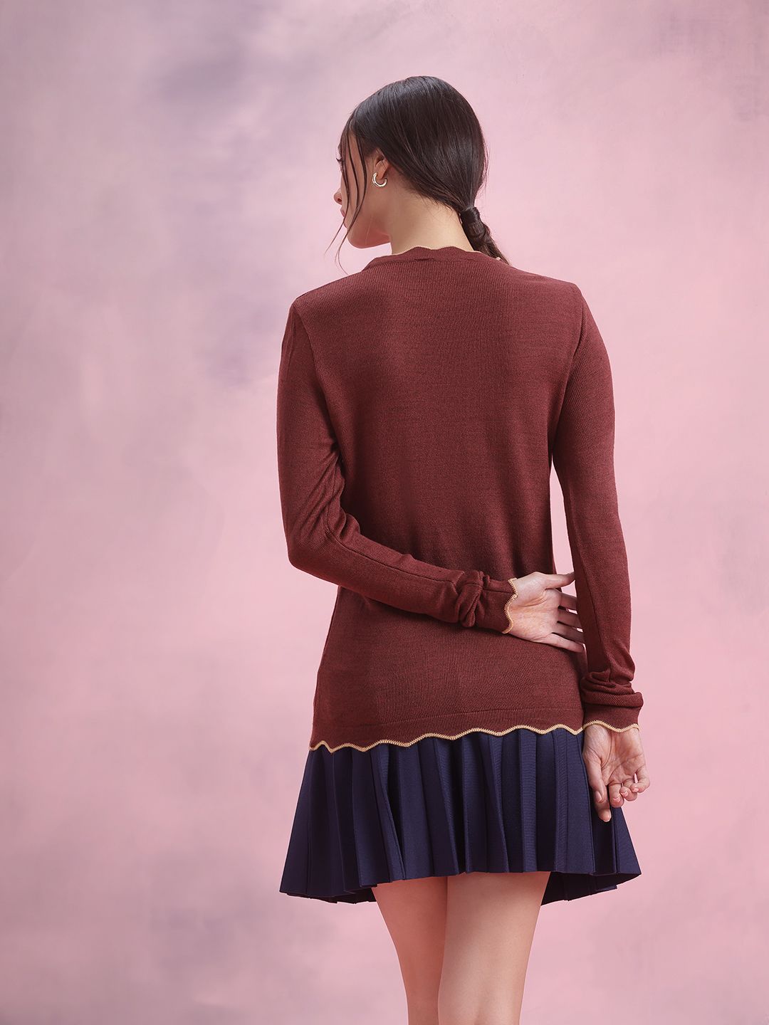 DressBerry Acrylic Solid Pullover