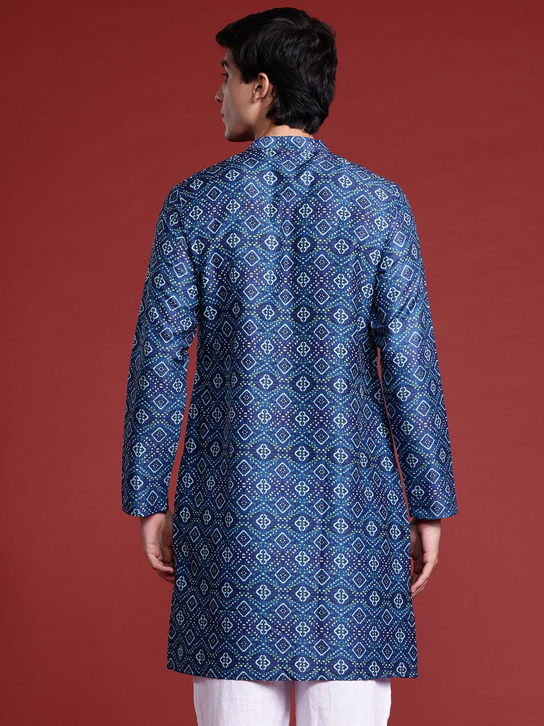 Anouk Bandhani Print Straight Kurta