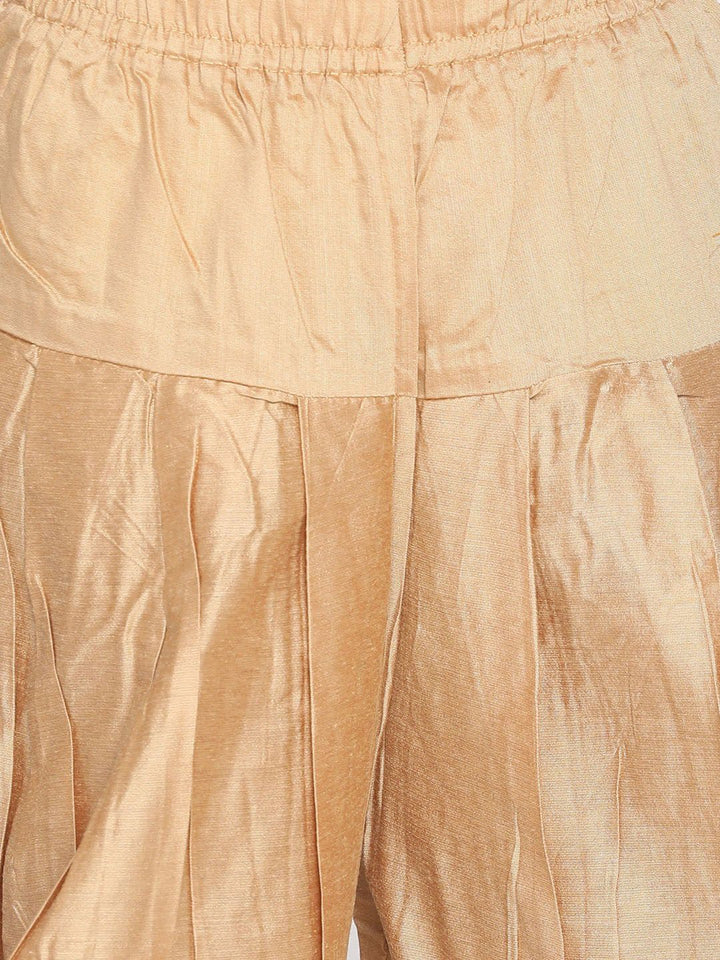 VASTRAMAY Boys Green Bandhani Printed Kurta with Dhoti Pants