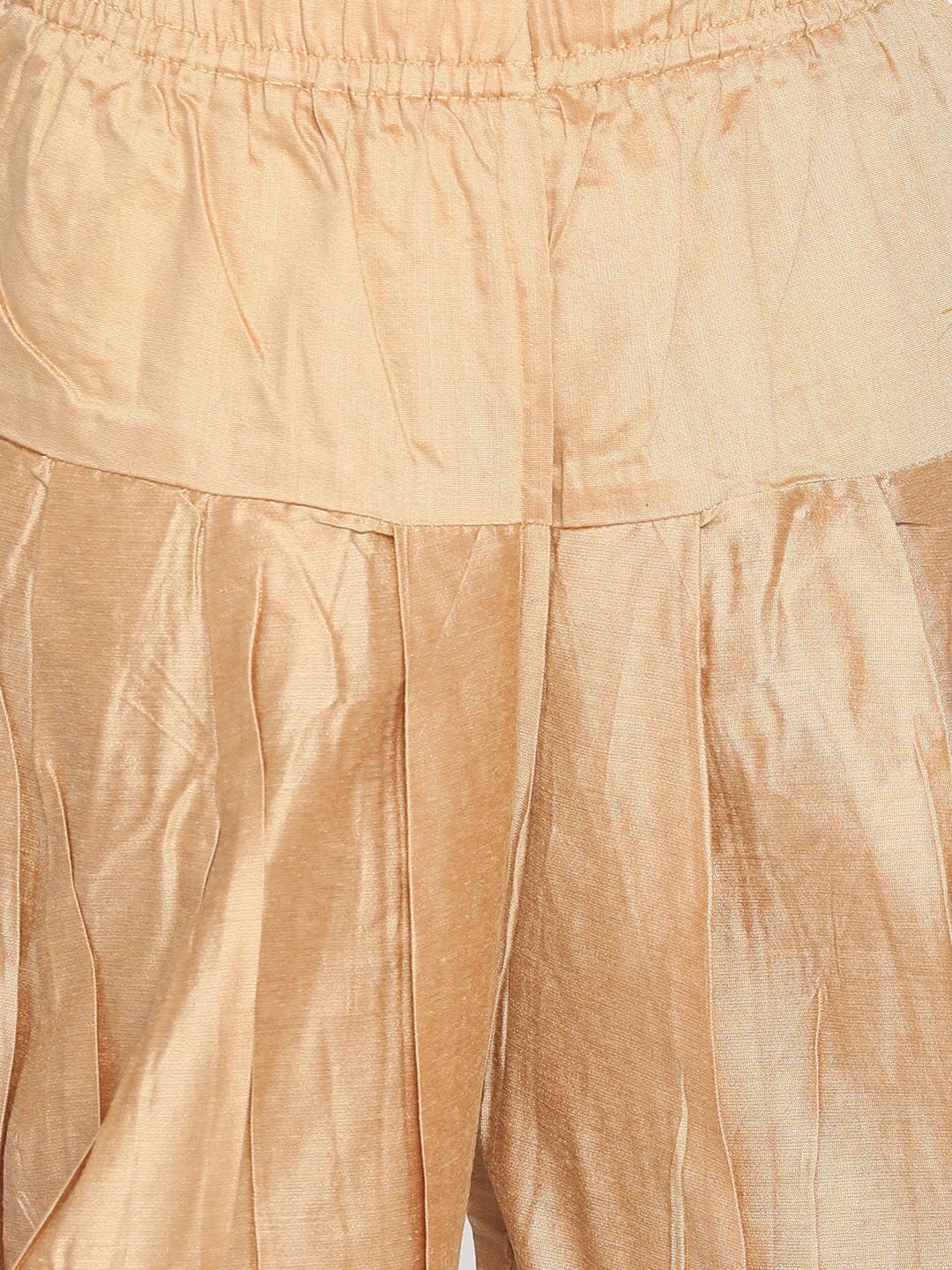 VASTRAMAY Boys Green Bandhani Printed Kurta with Dhoti Pants