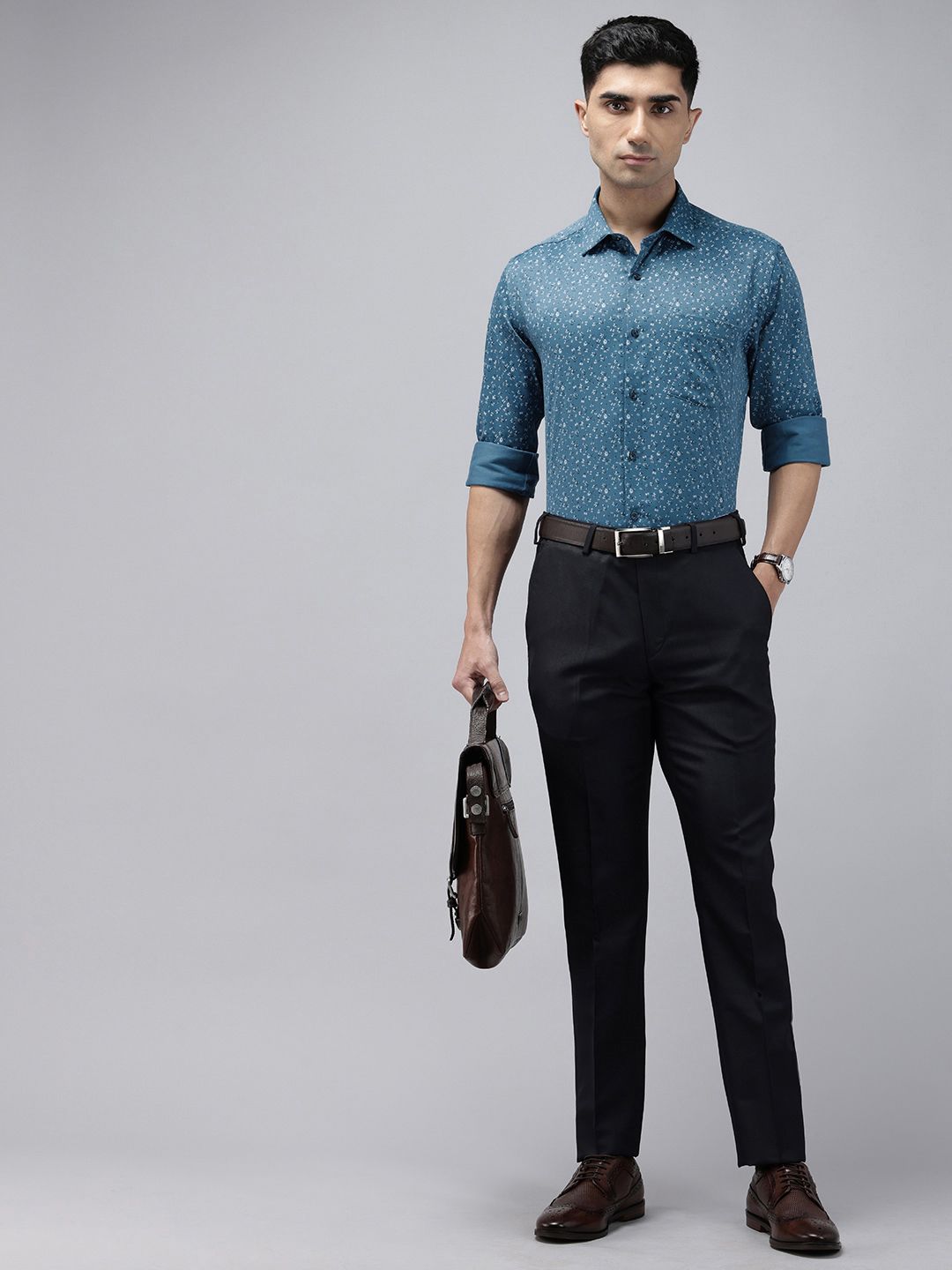Park Avenue Slim Fit Floral Printed Formal Shirt