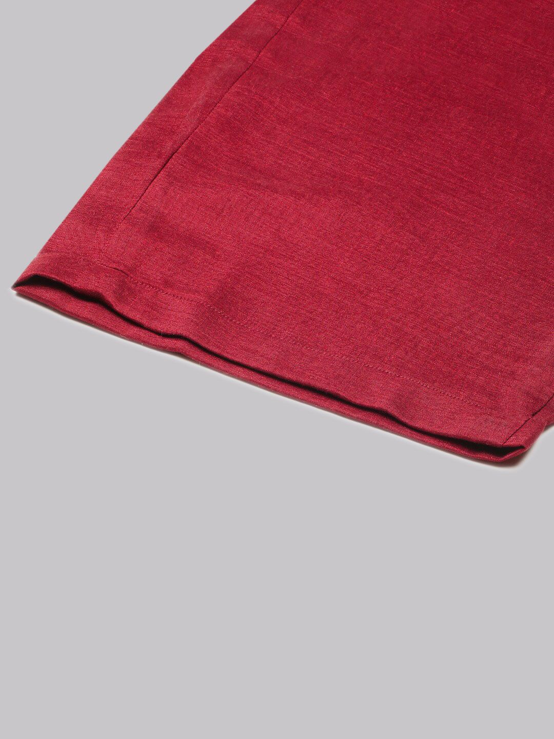 KALINI Striped Round Neck Three-Quarter Sleeves Thread Work Kurta with Trousers