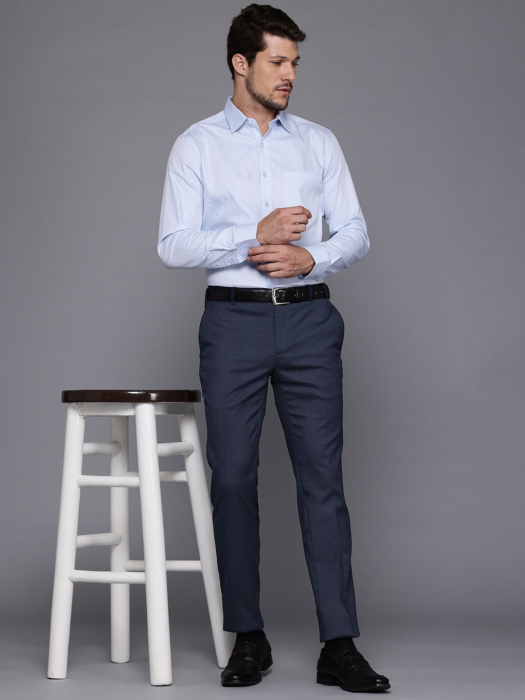 Raymond Men Checked Slim Fit Trousers