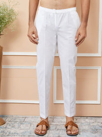 See Designs Floral Embroidered Mandarin Collar Pure Cotton Straight Kurta With Trousers