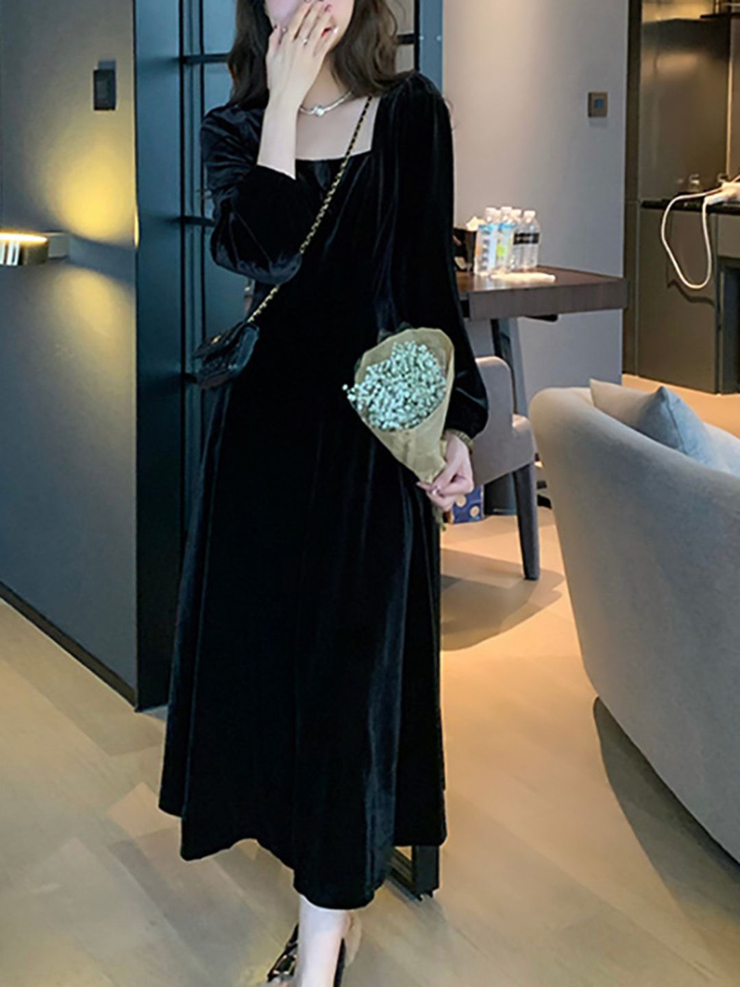 DressBerry Bell Sleeve Maxi Dress