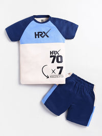 HRX by Hrithik Roshan U17 Boys Rapid Dry Printed T-shirt with Shorts