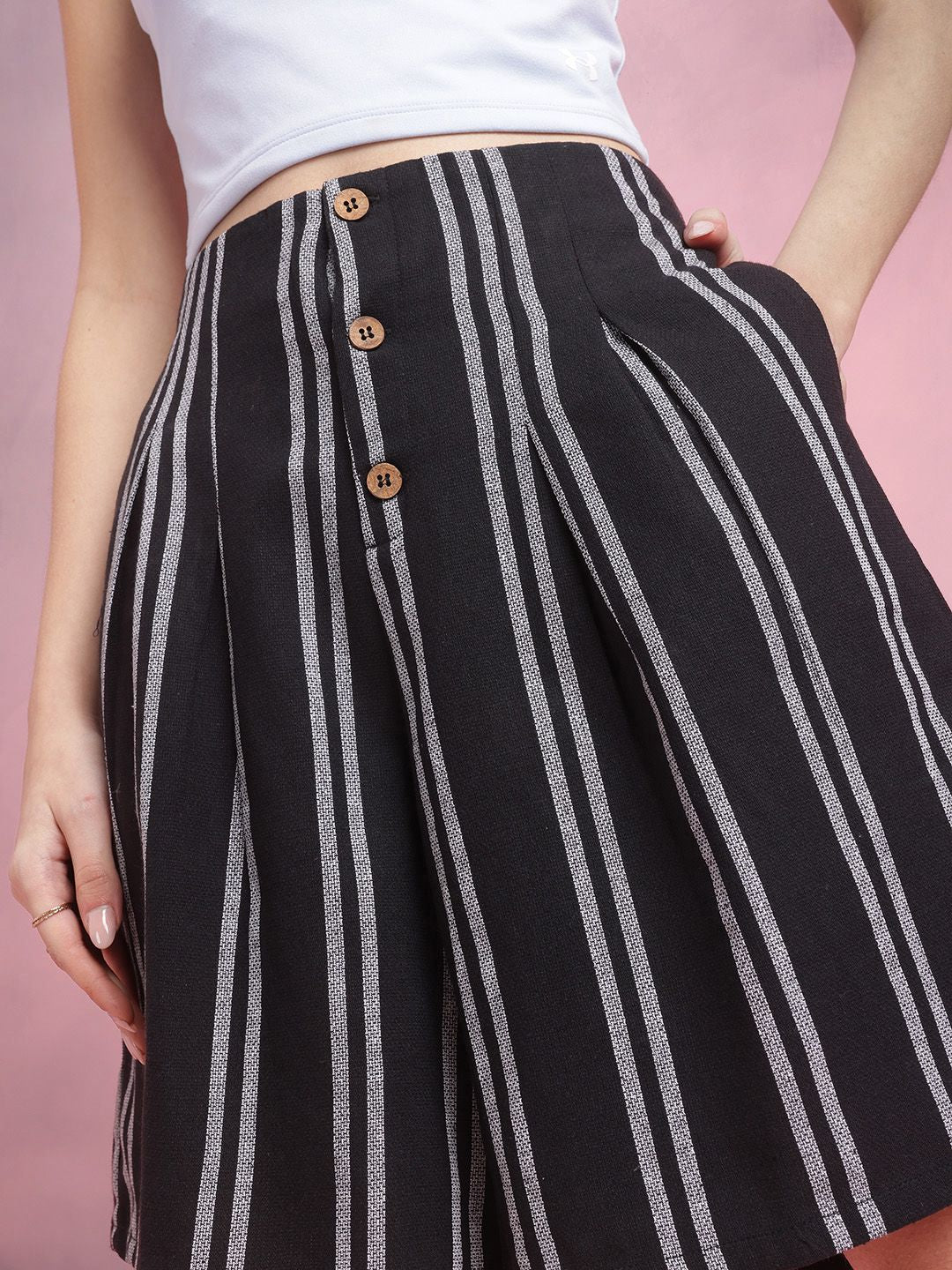 DressBerry Women Striped Woven Shorts