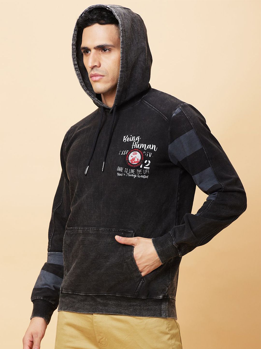 Being Human Printed Hooded Sweatshirts