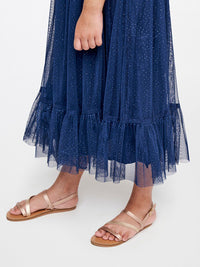 Global Desi Blue Embellished Maxi Dress