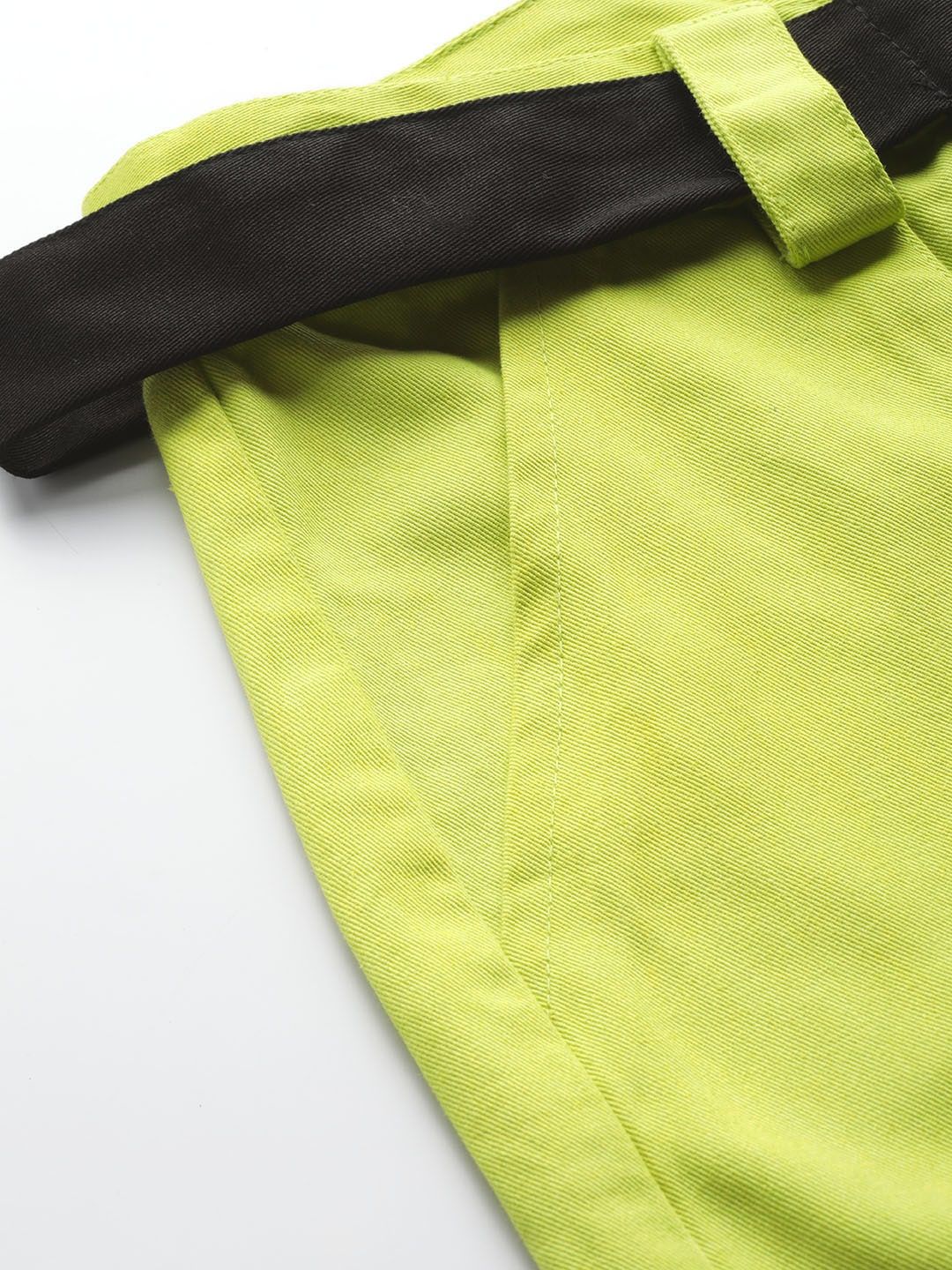 STREET 9 Women Lime Green Regular Fit Solid Cargos