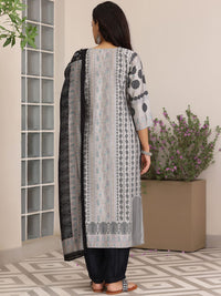 Libas Floral Printed Straight Kurta with Salwar & Dupatta