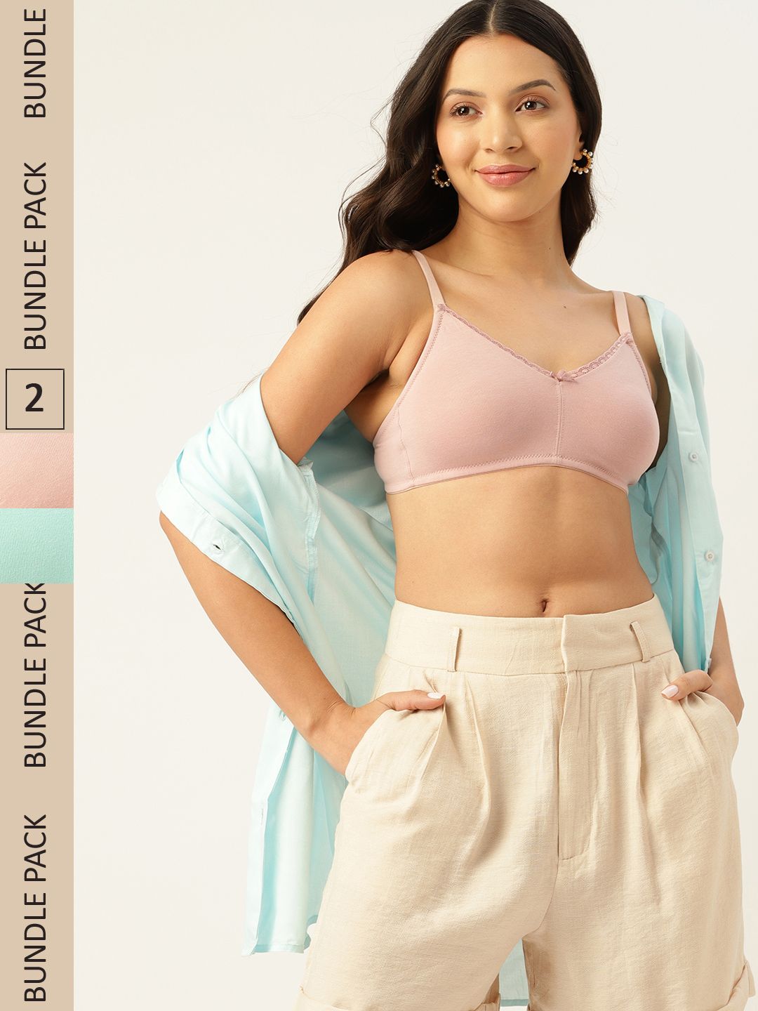 DressBerry Pack of 2 Solid T-Shirt Bra