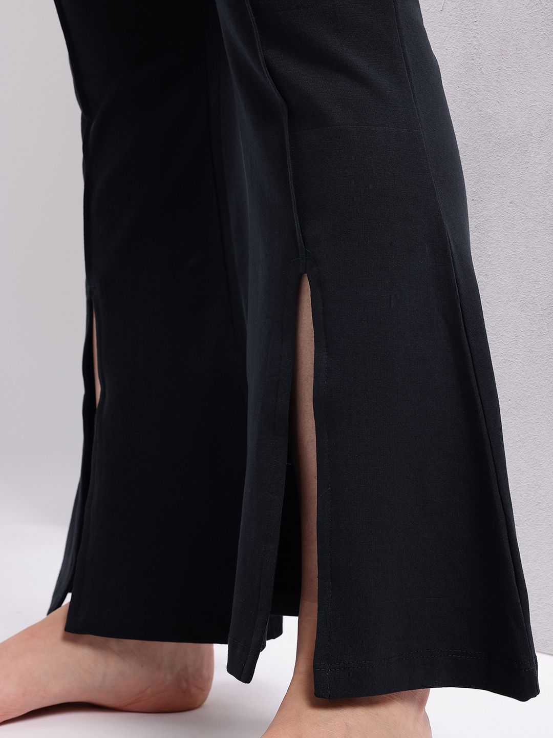 HRX by Hrithik Roshan Women Slit Hem Paneled Flared Yoga Track Pants