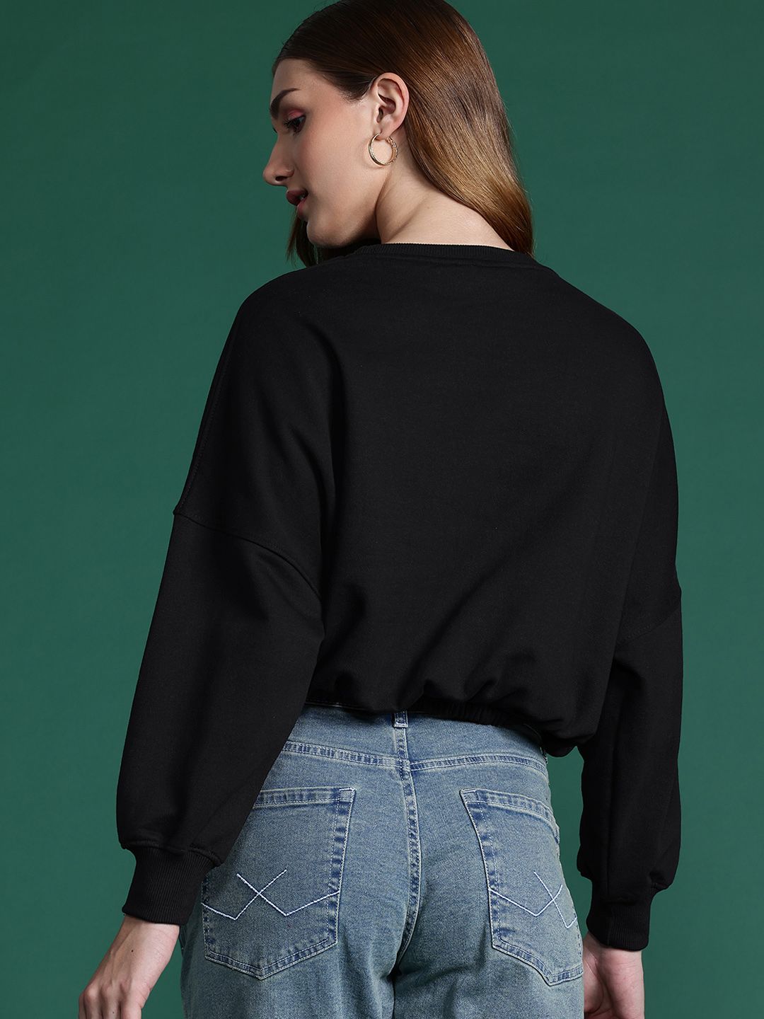 DressBerry Printed Cinched Waist Sweatshirt