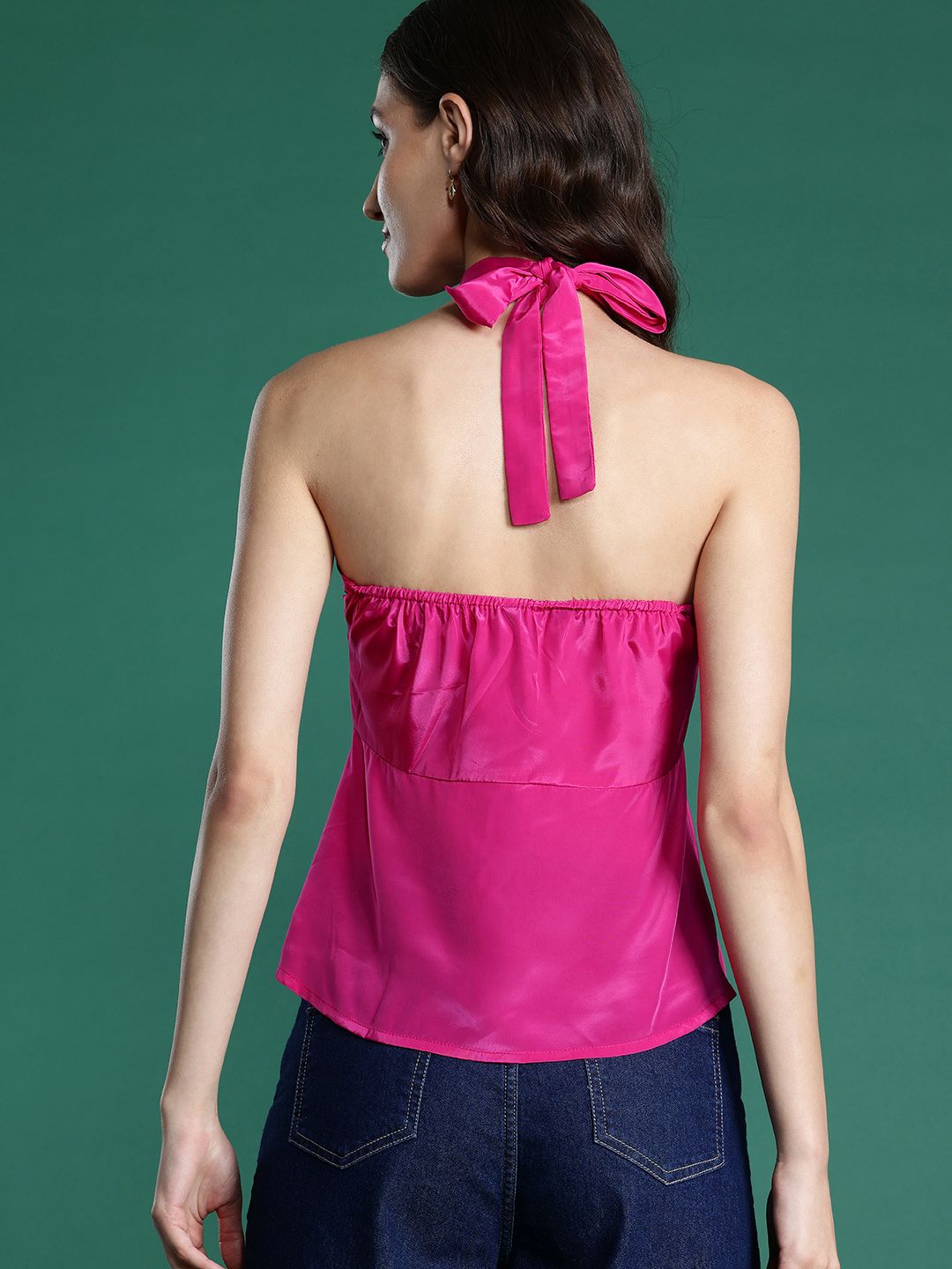 DressBerry Halter Neck Satin Top