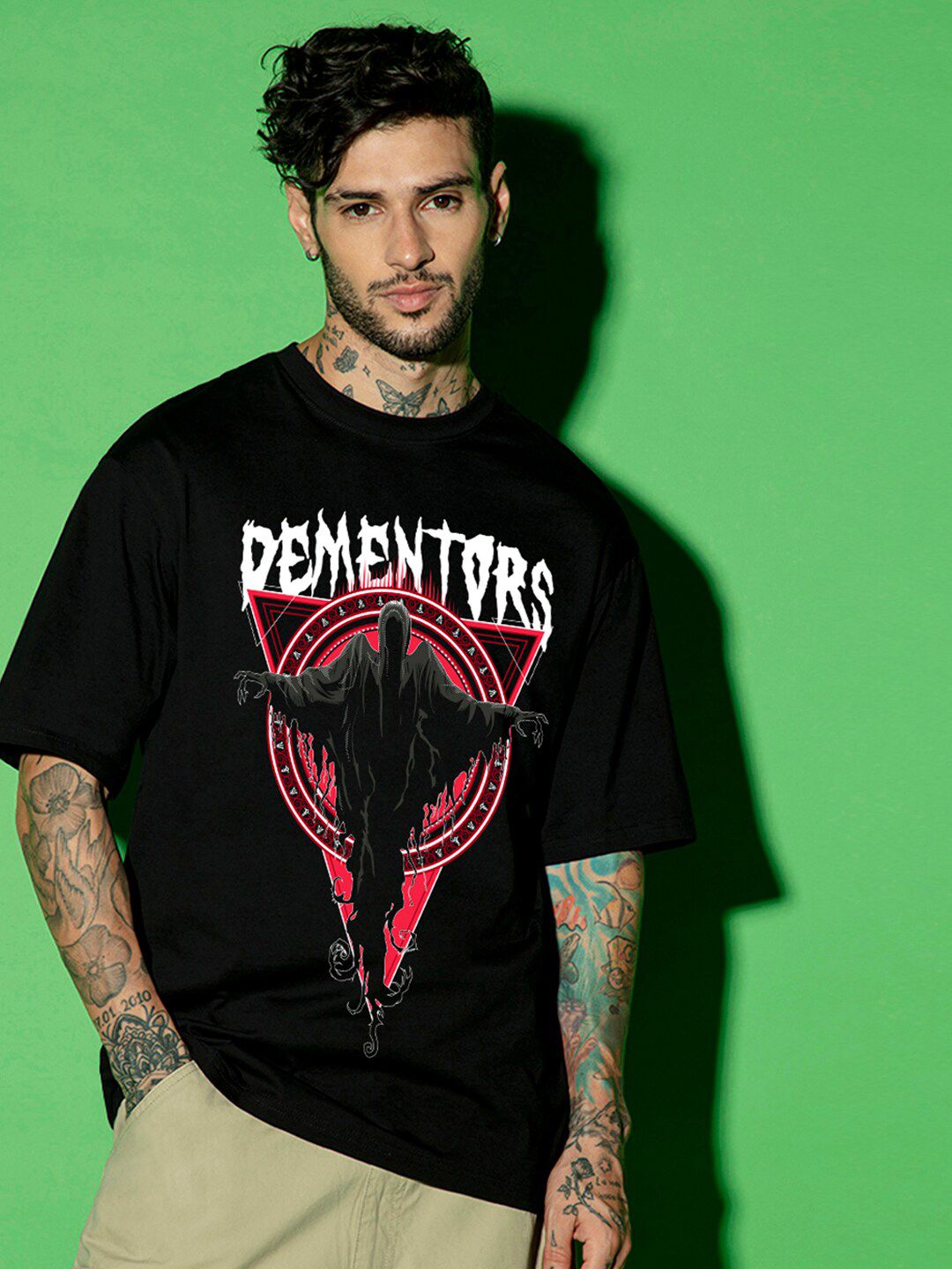 Bewakoof X Harry Potter Graphic Printed Oversized Fit T-shirt