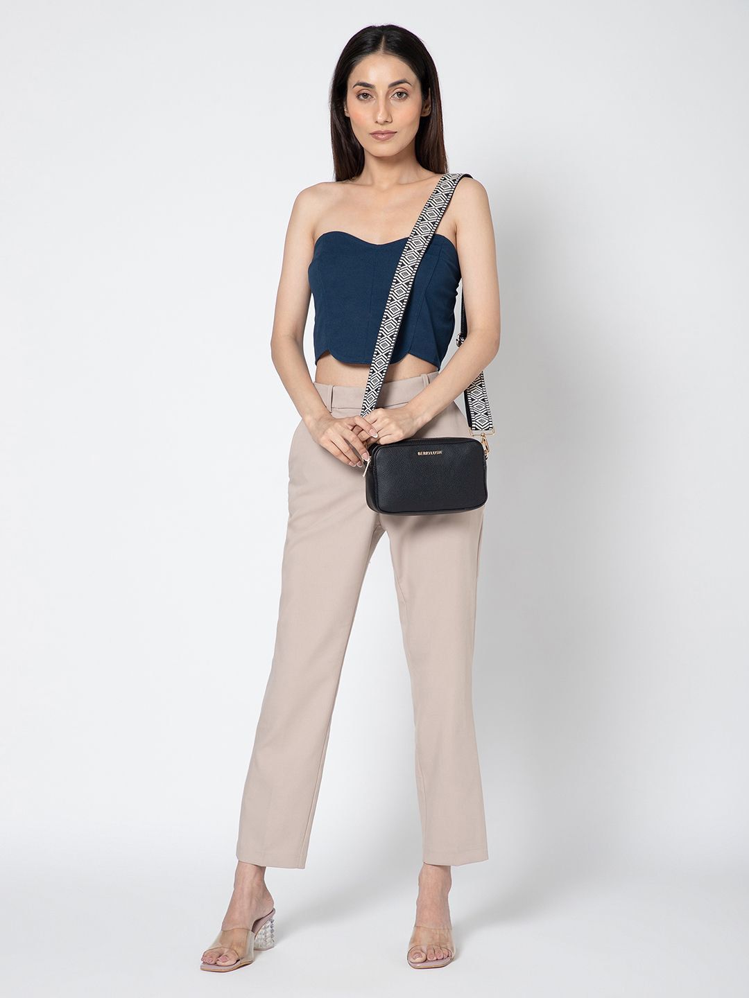 Berrylush Women Textured Solid Structured Sling Bag