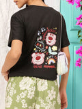 DressBerry Graphic Printed Back Round Neck T-shirt