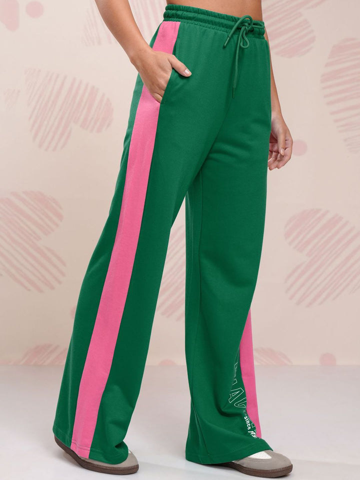 Tokyo Talkies Women Typography Printed Flared High Rise Trousers