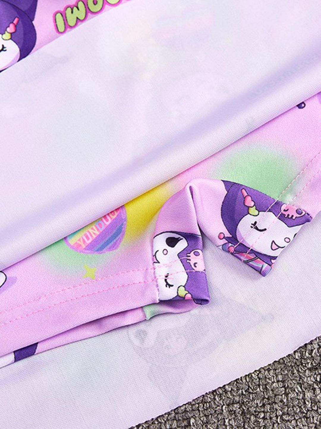 YK Girls Printed Round Neck Swim Dress