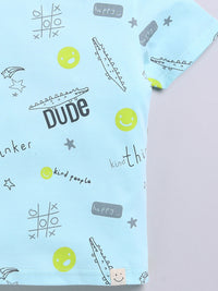 Happy Faces Kids Boys Typography Printed Pure Cotton T-Shirt
