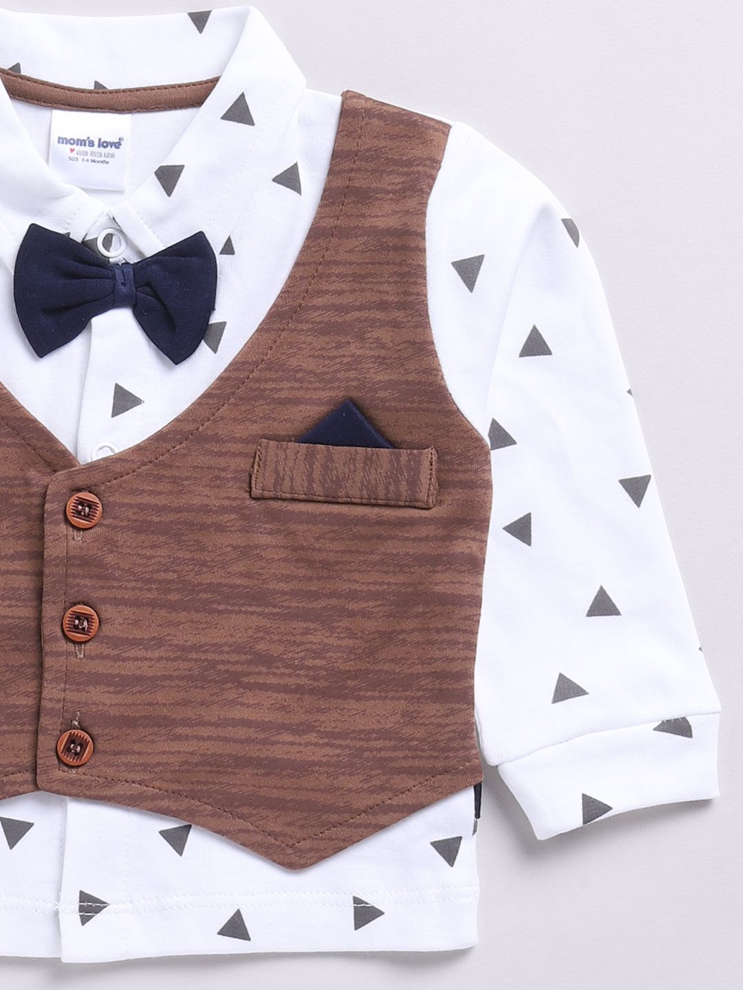 Moms Love Infant Boys Printed Cotton Shirt & Joggers