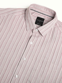 VASTRADO Men Classic Spread Collar Textured Slim Fit Casual Shirt