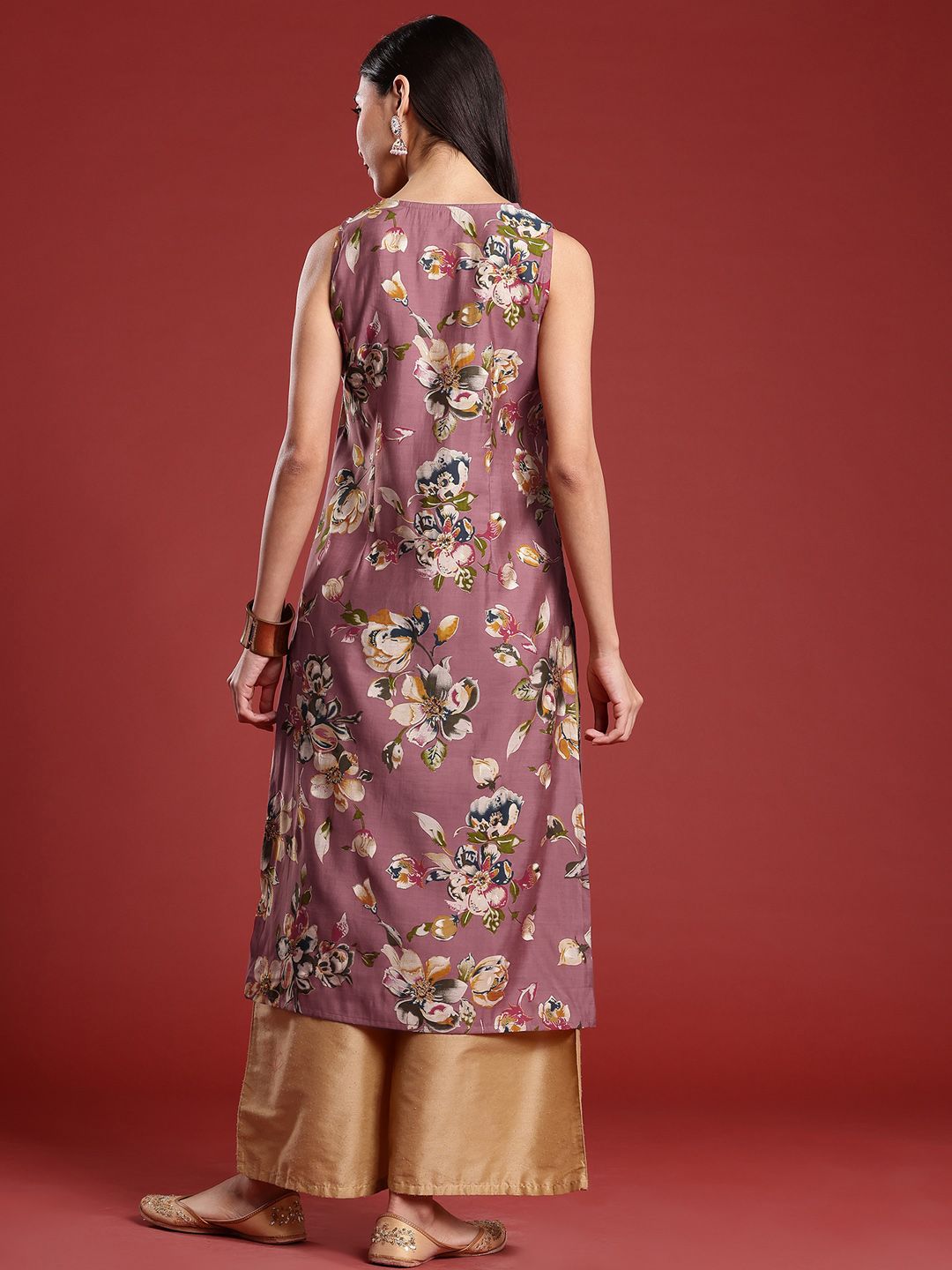 Anouk Floral Printed Straight Kurta