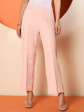 Antheaa Women Smart Straight Comfort Fit Wide Leg Trousers