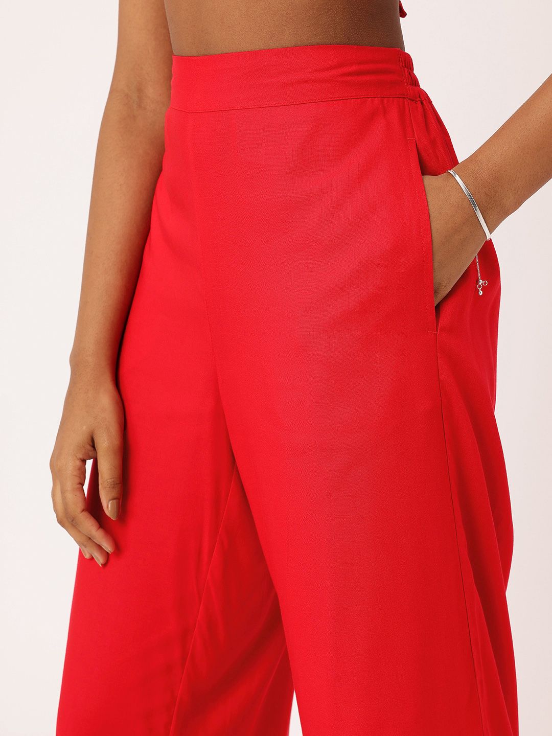 DressBerry Women Crimson Craze Wide Leg Pants