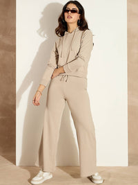 SASSAFRAS Women Mid-Rise Cotton Solid Track Pants