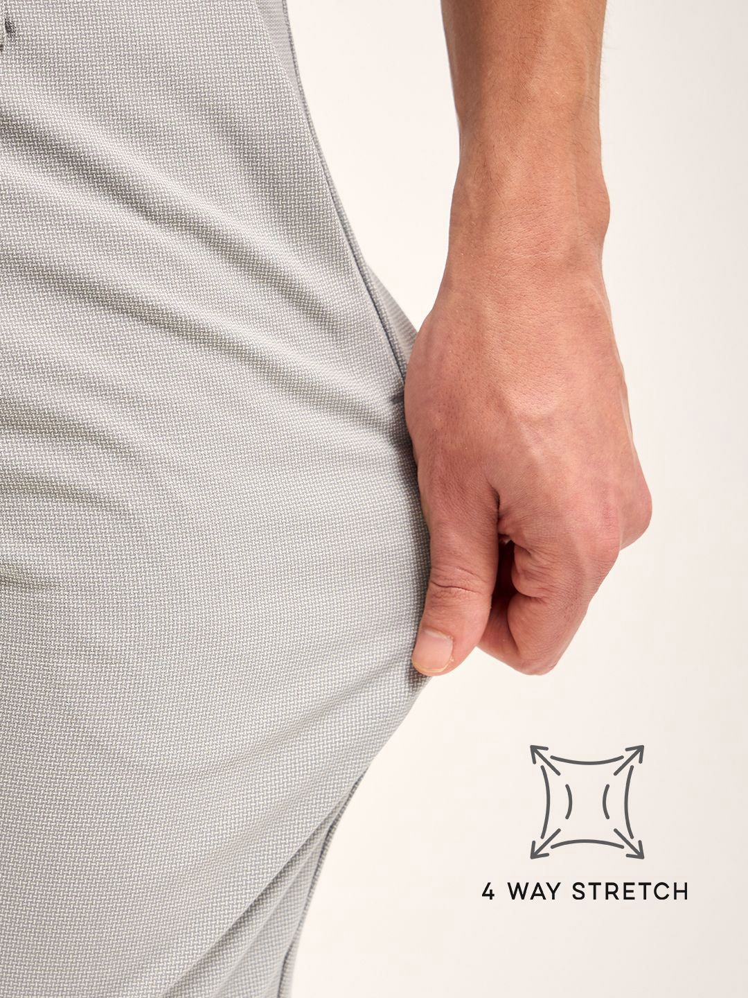 THE BEAR HOUSE Men Slim Fit 4 Way Stretch Formal Trousers