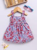 Moms Love Infant Girls Cotton Floral Print Fit & Flare Dress