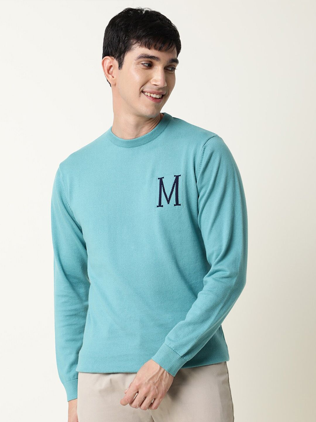 RARE RABBIT Men Alba Slim Fit Round Neck Sweatshirt